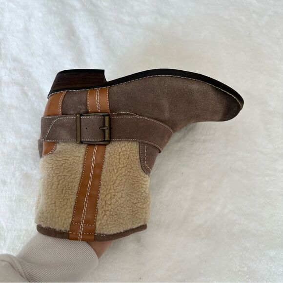 Kelsi Dagger Leather Sherpa Booties Size 8 - Picture 6 of 13